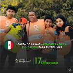 Carta de la más aventurera de la fundación para Fútbol Más